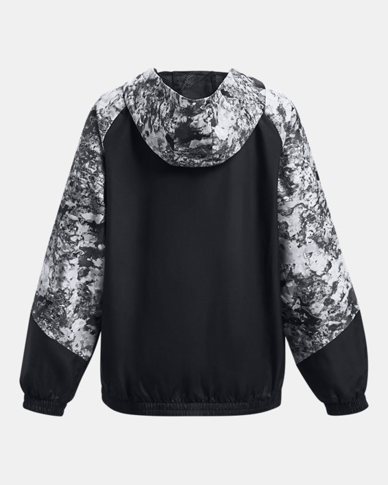 Girls' UA Woven Full-Zip Jacket in Black image number 1